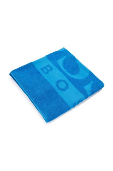 Ręcznik Plażowy BOSS Jacquard-woven Logo Niebieskie Męskie (Pl39408)